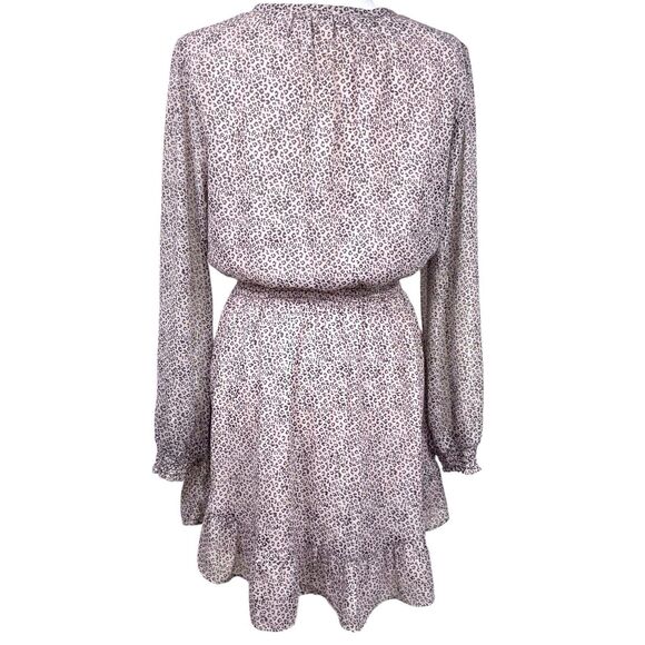 WAYF Laura Mini Dress Size Medium Animal Print Cheetah Stripe Long Sleeve EUC - Picture 6 of 15